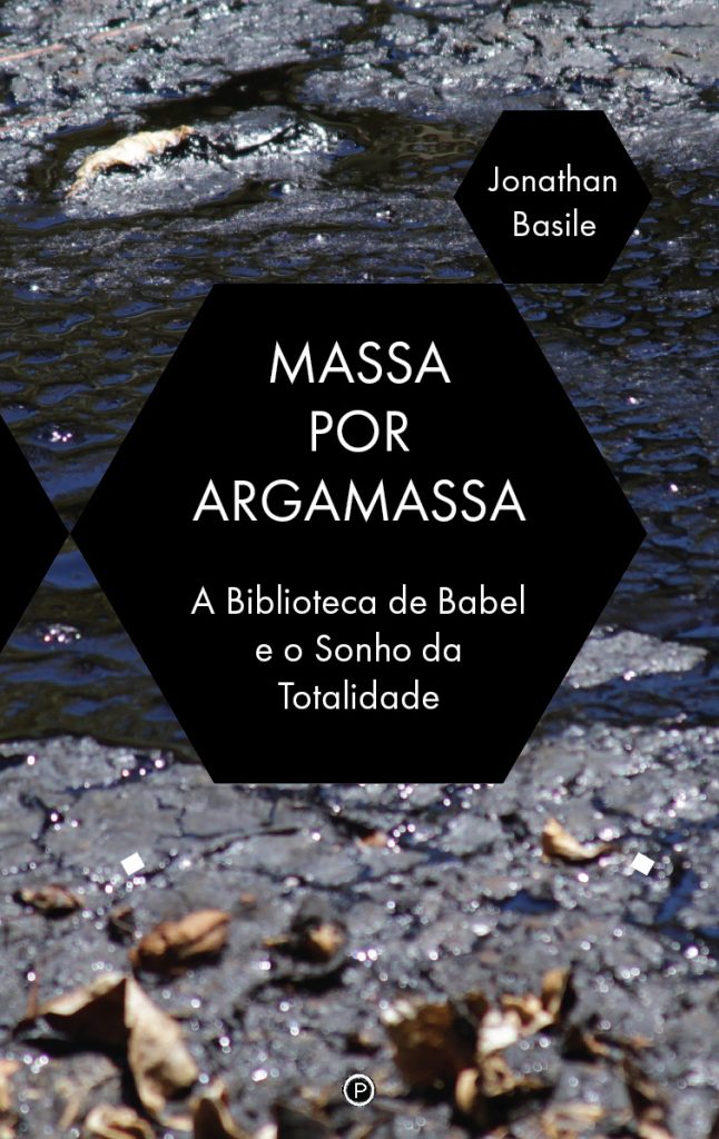 Click to Read More/Download! The cover of the book Massa Por Argamassa, Portuguese translation of Tar for Mortar. It consists of the title in a black hexagon, over a picture of a material like broken asphalt.